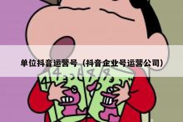 单位抖音运营号（抖音企业号运营公司）