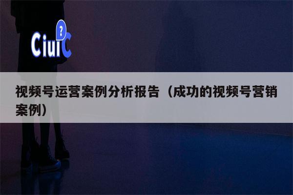 视频号运营案例分析报告（成功的视频号营销案例）