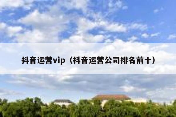 抖音运营vip（抖音运营公司排名前十）