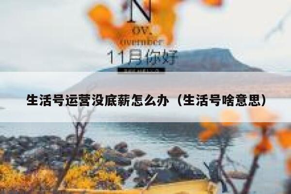 生活号运营没底薪怎么办（生活号啥意思）