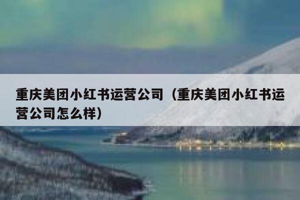 重庆美团小红书运营公司（重庆美团小红书运营公司怎么样）