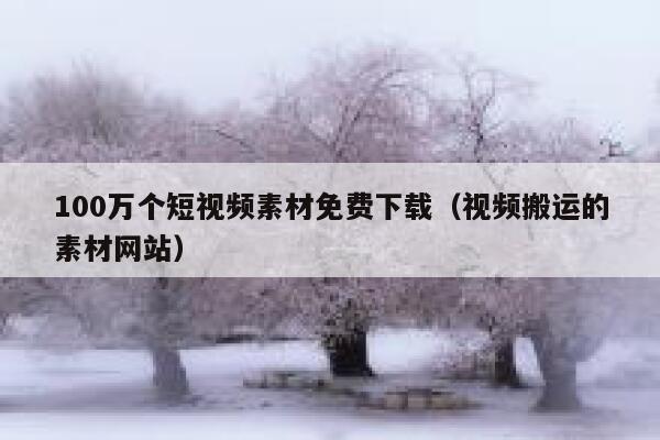 100万个短视频素材免费下载（视频搬运的素材网站）